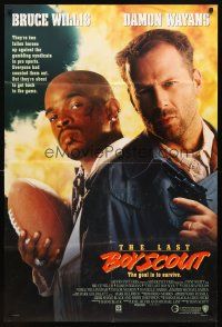 3t612 LAST BOY SCOUT advance 1sh '91 Bruce Willis, Damon Wayans, football & gambling!