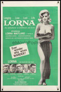 3t639 LORNA 1sh '64 super sexy Lorna Maitland in Russ Meyer directed classic!