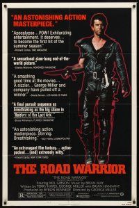3t651 MAD MAX 2: THE ROAD WARRIOR style B 1sh '82 full-length image of Mel Gibson!