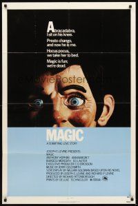 3t652 MAGIC 1sh '78 Richard Attenborough, ventriloquist Anthony Hopkins, creepy dummy image!