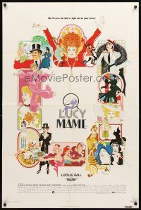 3t653 MAME 1sh '74 Lucille Ball, from Broadway musical, cool Bob Peak artwork!
