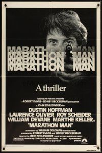 3t656 MARATHON MAN 1sh '76 cool image of Dustin Hoffman, John Schlesinger classic thriller!