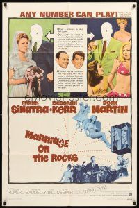 3t657 MARRIAGE ON THE ROCKS 1sh '65 Frank Sinatra, bride Deborah Kerr & Dean Martin!