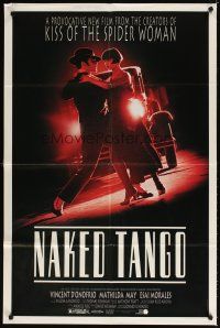3t689 NAKED TANGO red style 1sh '91 Vincent D'Onofrio, Mathilda May, cool image!