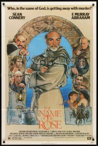 3t690 NAME OF THE ROSE 1sh '86 Der Name der Rose, great Drew Struzan art of Sean Connery as monk!