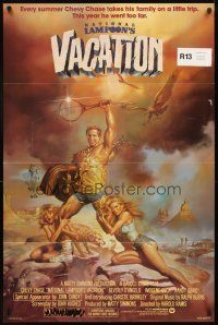 3t694 NATIONAL LAMPOON'S VACATION 1sh '83 art of Chevy Chase, Brinkley & D'Angelo by Boris!