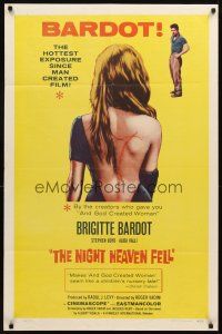 3t706 NIGHT HEAVEN FELL 1sh '58 Bardot makes And God Created Woman seem like a nursery tale!