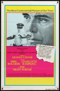3t712 NIGHT PORTER 1sh '74 Il Portiere di notte, Bogarde, topless Charlotte Rampling in Nazi hat!