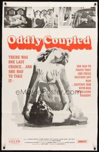 3t725 ODDLY COUPLED 1sh '70 Donna Revere, Claire Winson, wild sexy artwork!