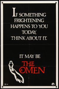 3t731 OMEN teaser 1sh '76 Gregory Peck, Lee Remick, Satanic horror, it may be!