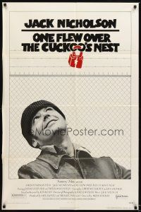 3t733 ONE FLEW OVER THE CUCKOO'S NEST 1sh '75 great c/u of Jack Nicholson, Milos Forman classic!