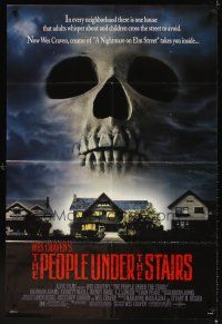 3t746 PEOPLE UNDER THE STAIRS 1sh '91 Wes Craven, cool image of huge skull looming over house!