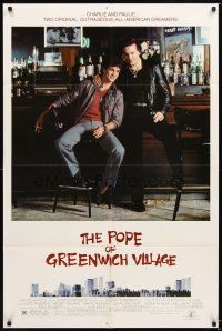 3t756 POPE OF GREENWICH VILLAGE 1sh '84 great c/u of Eric Roberts & Mickey Rourke sitting at bar!