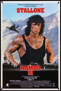 3t782 RAMBO III int'l 1sh '88 Sylvester Stallone returns as John Rambo, cool image!