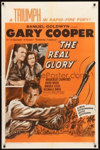 3t785 REAL GLORY 1sh R55 Gary Cooper, the story of a U.S. Army doctor's adventures!