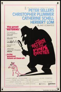 3t791 RETURN OF THE PINK PANTHER style A 1sh '75 Sellers as Inspector Clouseau, give crime a break!