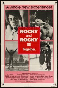 3t801 ROCKY/ROCKY II 1sh '80 Sylvester Stallone boxing classic double-bill!