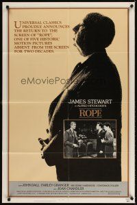 3t806 ROPE 1sh R83 James Stewart, profile image of director Alfred Hitchcock!