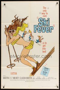 3t841 SKI FEVER 1sh '68 Curt Siodmak directed, Martin Milner, sexy art of bikini clad skier!
