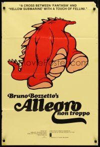 3t062 ALLEGRO NON TROPPO special 23x34 '78 Bruno Bozzetto, great wacky cartoon art!