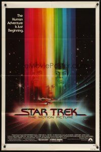 3t857 STAR TREK 1sh '79 cool art of William Shatner & Leonard Nimoy by Bob Peak!