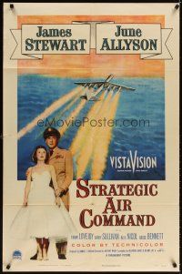 3t868 STRATEGIC AIR COMMAND 1sh '55 military pilot James Stewart, June Allyson, cool airplane art!