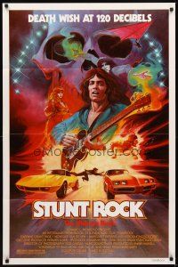 3t875 STUNT ROCK 1sh '80 death wish at 120 decibels, art of rock & roll and muscle cars!