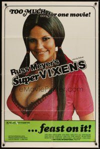 3t879 SUPER VIXENS 1sh '75 Russ Meyer, super sexy Shari Eubank is TOO MUCH for one movie!