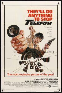 3t896 TELEFON 1sh '77 great artwork, they'll do anything to stop Charles Bronson!