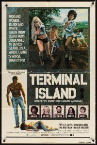 3t900 TERMINAL ISLAND 1sh '73 death row criminals, where living is worse than dying, sexy art!