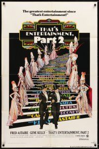 3t911 THAT'S ENTERTAINMENT PART 2 style B 1sh '75 artwork of Fred Astaire, Gene Kelly & showgirls!