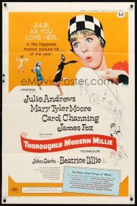 3t921 THOROUGHLY MODERN MILLIE new art style 1sh '67 singing & dancing Julie Andrews!