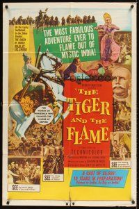 3t931 TIGER & THE FLAME 1sh '55 the most fabulous adventure ever to flame out of mystic India!
