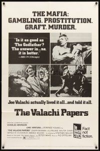 3t950 VALACHI PAPERS style C 1sh '72 directed by Terence Young, Charles Bronson in the mob!