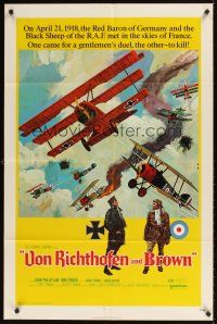 3t956 VON RICHTHOFEN & BROWN 1sh '71 Roger Corman directed, art of WWI airplanes in dogfight!