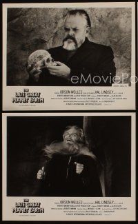 3w470 LATE GREAT PLANET EARTH 3 8x10 stills '76 great image of Orson Welles holding skull!
