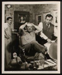 3w241 MAN OF A THOUSAND FACES 7 8x10 stills '57 James Cagney, candids applying huncback makeup!