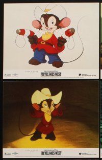 3w669 AMERICAN TAIL: FIEVEL GOES WEST 8 color English FOH LCs '91 Spielberg cartoon mouse western!