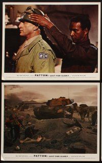 3w842 PATTON 8 color English FOH LCs '70 General George C. Scott WWII classic, Lust for Glory!