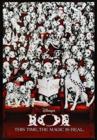 3z002 101 DALMATIANS int'l teaser 1sh '96 Walt Disney live action, dogs in theater!