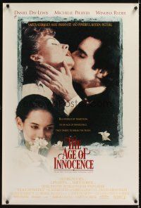 3z018 AGE OF INNOCENCE DS 1sh '93 Martin Scorsese, Daniel Day-Lewis, Winona Ryder