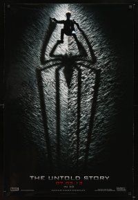 3z029 AMAZING SPIDER-MAN teaser DS 1sh '12 shadowy image of Andrew Garfield in title role!