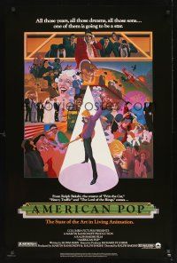 3z032 AMERICAN POP 1sh '81 cool rock & roll art by Wilson McClean & Ralph Bakshi!