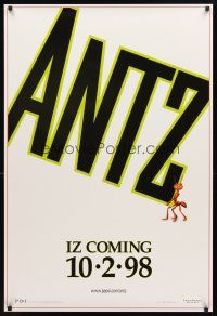 3z038 ANTZ iz coming style advance 1sh '98 Woody Allen, computer animated insects, every ant has his day!