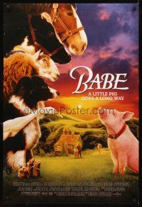 3z051 BABE DS 1sh '95 classic talking pig, children's farm animal comedy!