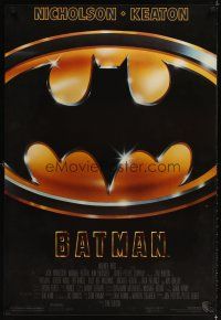 3z064 BATMAN matte 1sh '89 Michael Keaton, Jack Nicholson, directed by Tim Burton!
