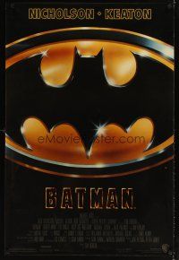 3z063 BATMAN glossy style C 1sh '89 Michael Keaton, Jack Nicholson, directed by Tim Burton!