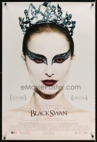 3z084 BLACK SWAN advance DS 1sh '10 Natalie Portman, wild image of wing-eyed dancer!