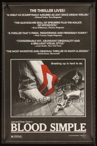 3z088 BLOOD SIMPLE 1sh '85 Joel & Ethan Coen, Frances McDormand, cool film noir gun image!
