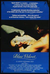 3z090 BLUE VELVET 1sh '86 directed by David Lynch, sexy Isabella Rossellini, Kyle McLachlan